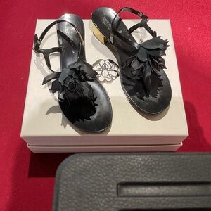Kate Spade Davina Black Shiny Rubber Sandals - Size 9